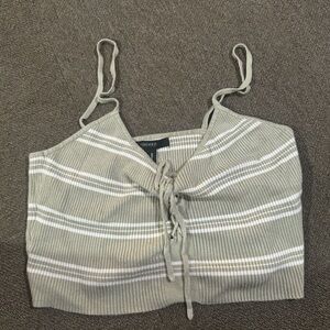 Forever 21 green and White Striped Camisole